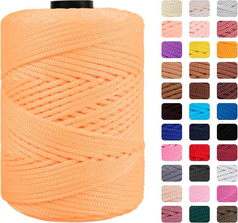CAMAL Polypropylene Cord 3mm 185 Yards Colorful Polyester Yarn Handmade Knitting Thread Macrame Cord 3mm for Crochet Bags, DIY Crafts, Plant Hangers, Making Macrame Project(Beige) - Image 1